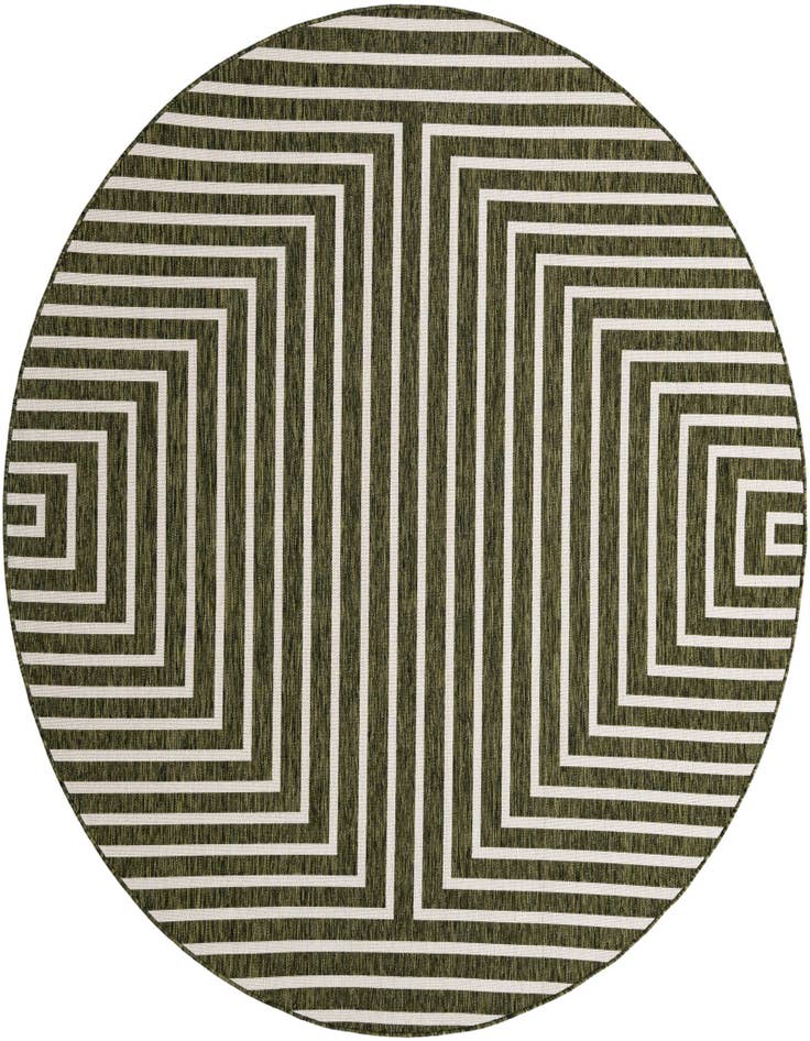 Detail image of 7' 10 x 7' 10 Easy-Clean Modern Indoor / Outdoor Round Rug