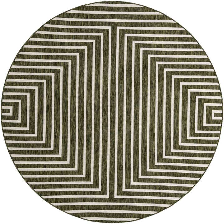 7' 10 x 7' 10 Easy-Clean Modern Indoor / Outdoor Round Rug