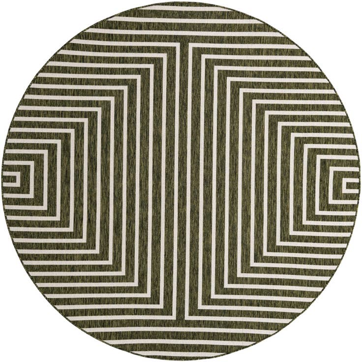 Detail image of 7' 10 x 7' 10 Easy-Clean Modern Indoor / Outdoor Round Rug