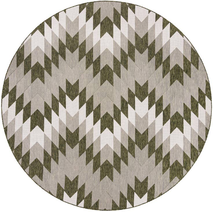 Detail image of 10' x 10' Easy-Clean Modern Indoor / Outdoor Round Rug