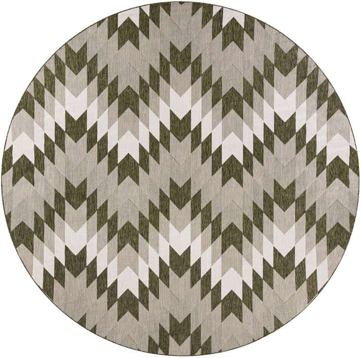 12' x 12' Easy-Clean Modern Indoor / Outdoor Round Rug
