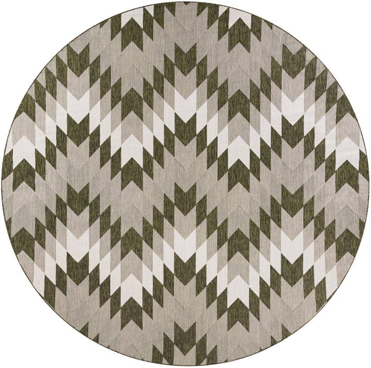 Detail image of 12' x 12' Easy-Clean Modern Indoor / Outdoor Round Rug