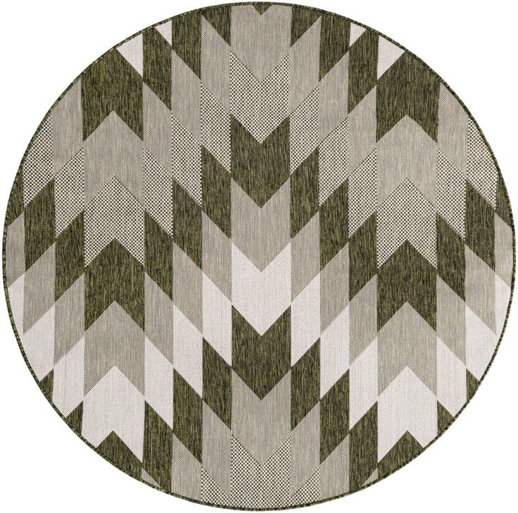 Detail image of 6' x 6' Easy-Clean Modern Indoor / Outdoor Round Rug