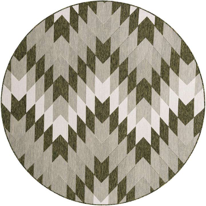7' 10 x 7' 10 Easy-Clean Modern Indoor / Outdoor Round Rug