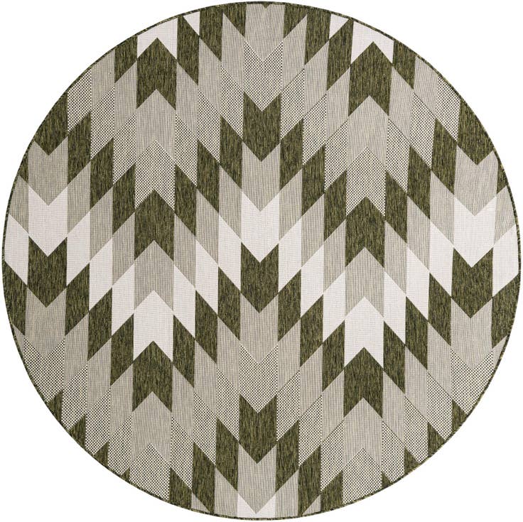 Detail image of 7' 10 x 7' 10 Easy-Clean Modern Indoor / Outdoor Round Rug