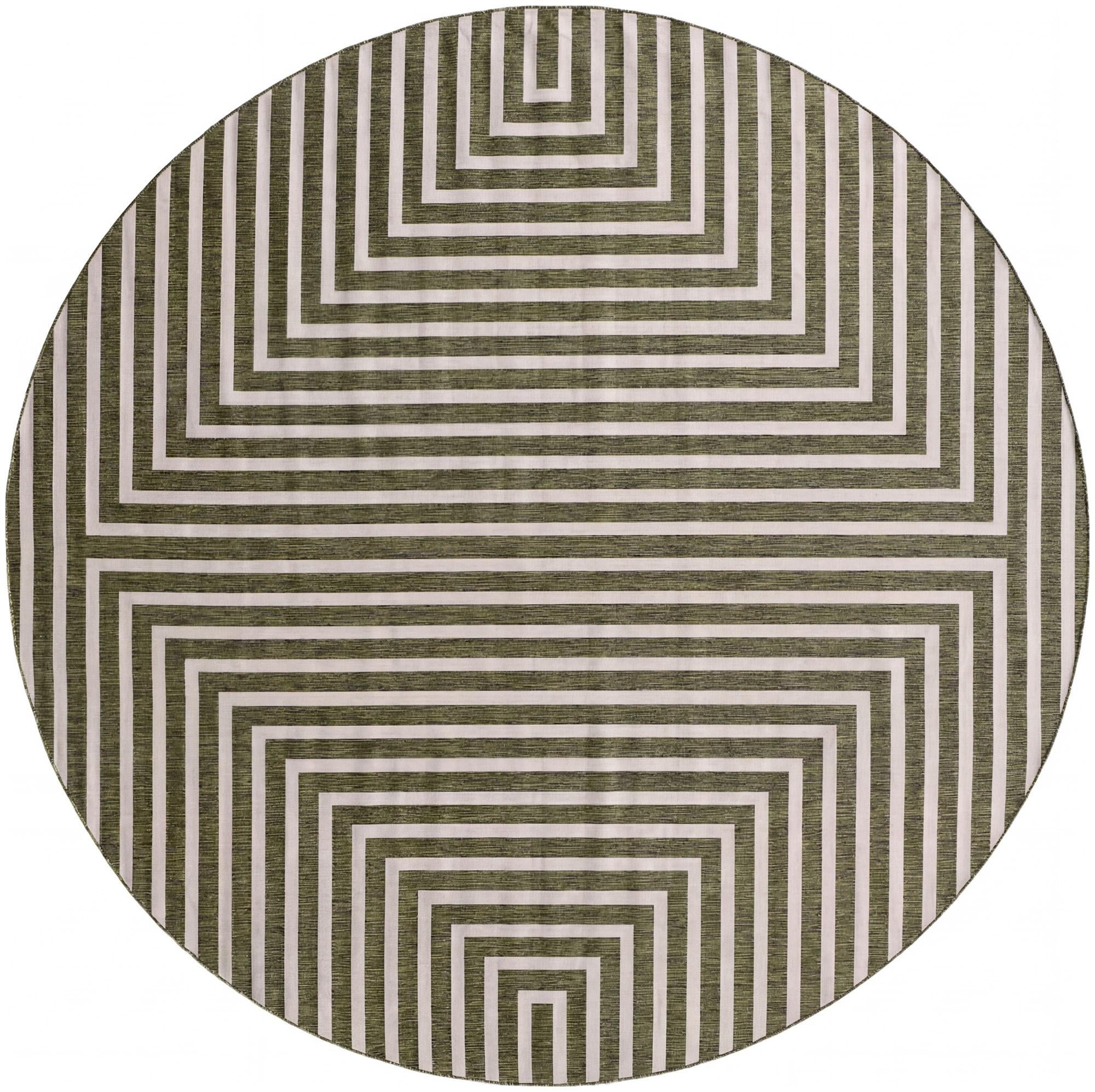 13' x 13' Easy-Clean Modern Indoor / Outdoor Round Rug