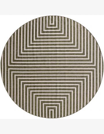 13' x 13' Easy-Clean Modern Indoor / Outdoor Round Rug