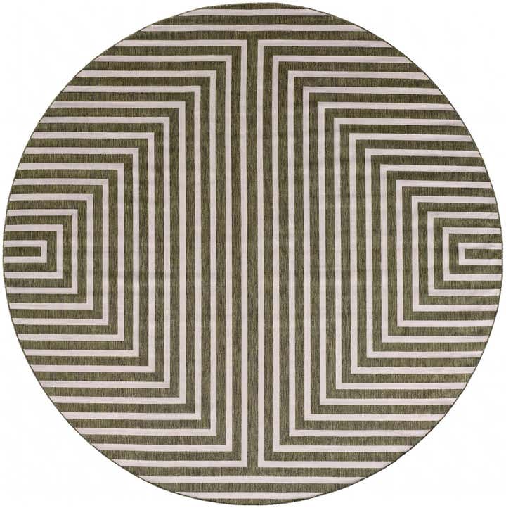 13' x 13' Easy-Clean Modern Indoor / Outdoor Round Rug