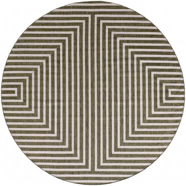 Detail image of 13' x 13' Easy-Clean Modern Indoor / Outdoor Round Rug