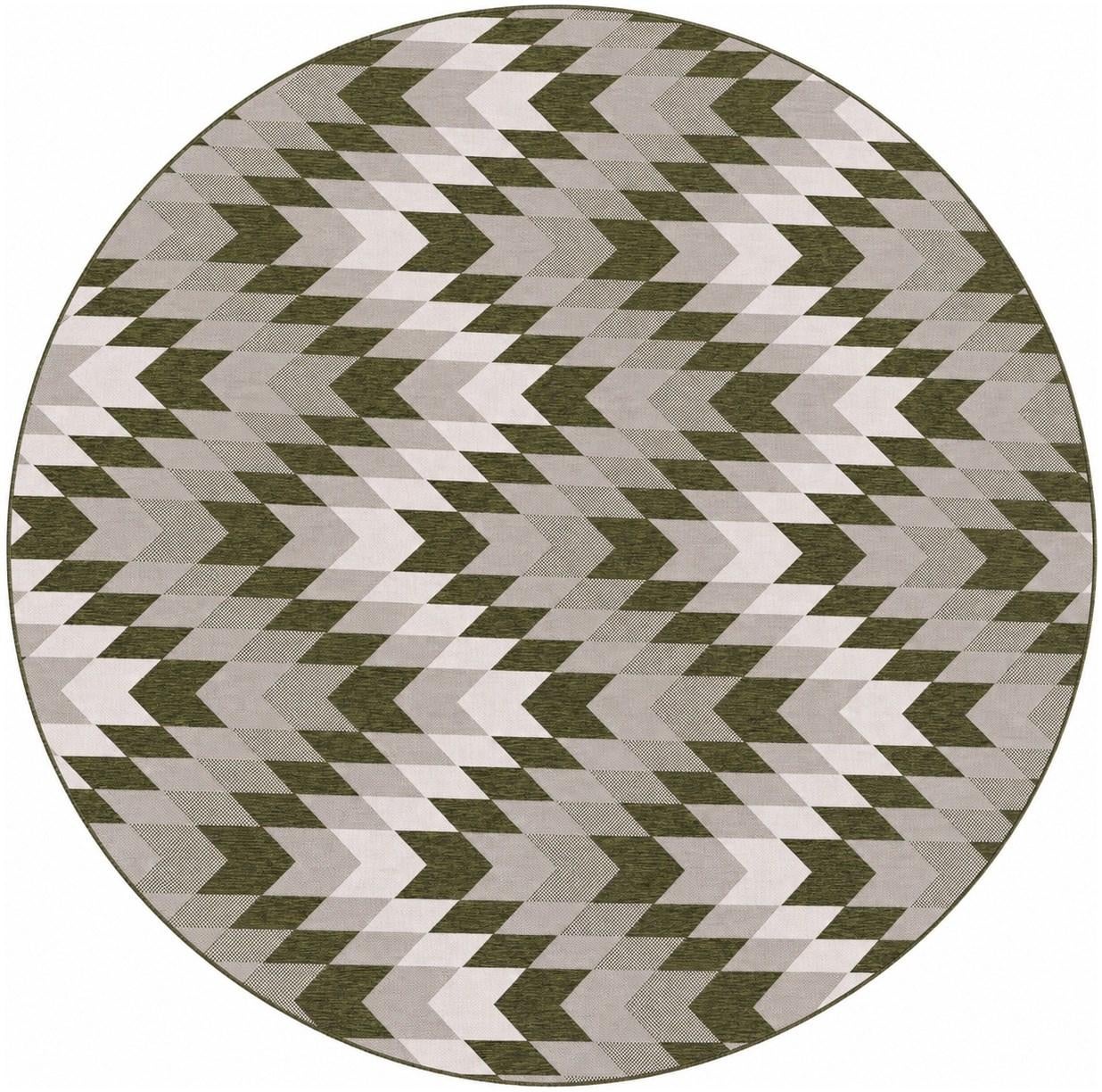 13' x 13' Easy-Clean Modern Indoor / Outdoor Round Rug