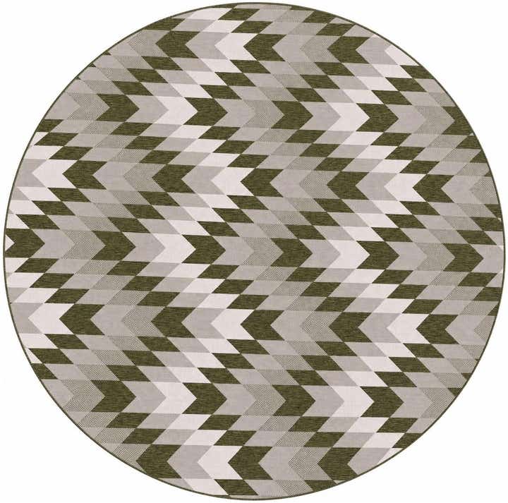 13' x 13' Easy-Clean Modern Indoor / Outdoor Round Rug