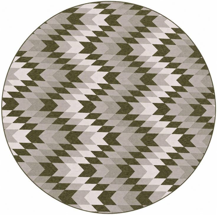 Detail image of 13' x 13' Easy-Clean Modern Indoor / Outdoor Round Rug