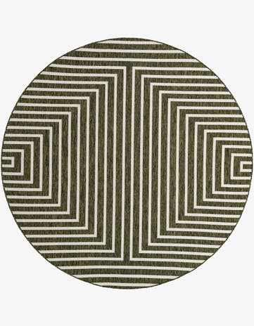 7' 10 x 7' 10 Easy-Clean Modern Indoor / Outdoor Round Rug