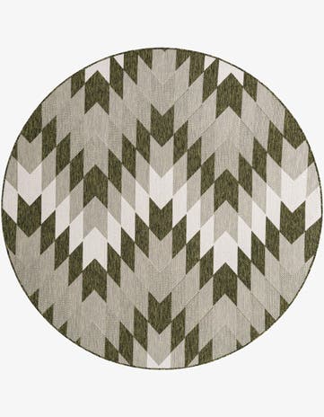 7' 10 x 7' 10 Easy-Clean Modern Indoor / Outdoor Round Rug