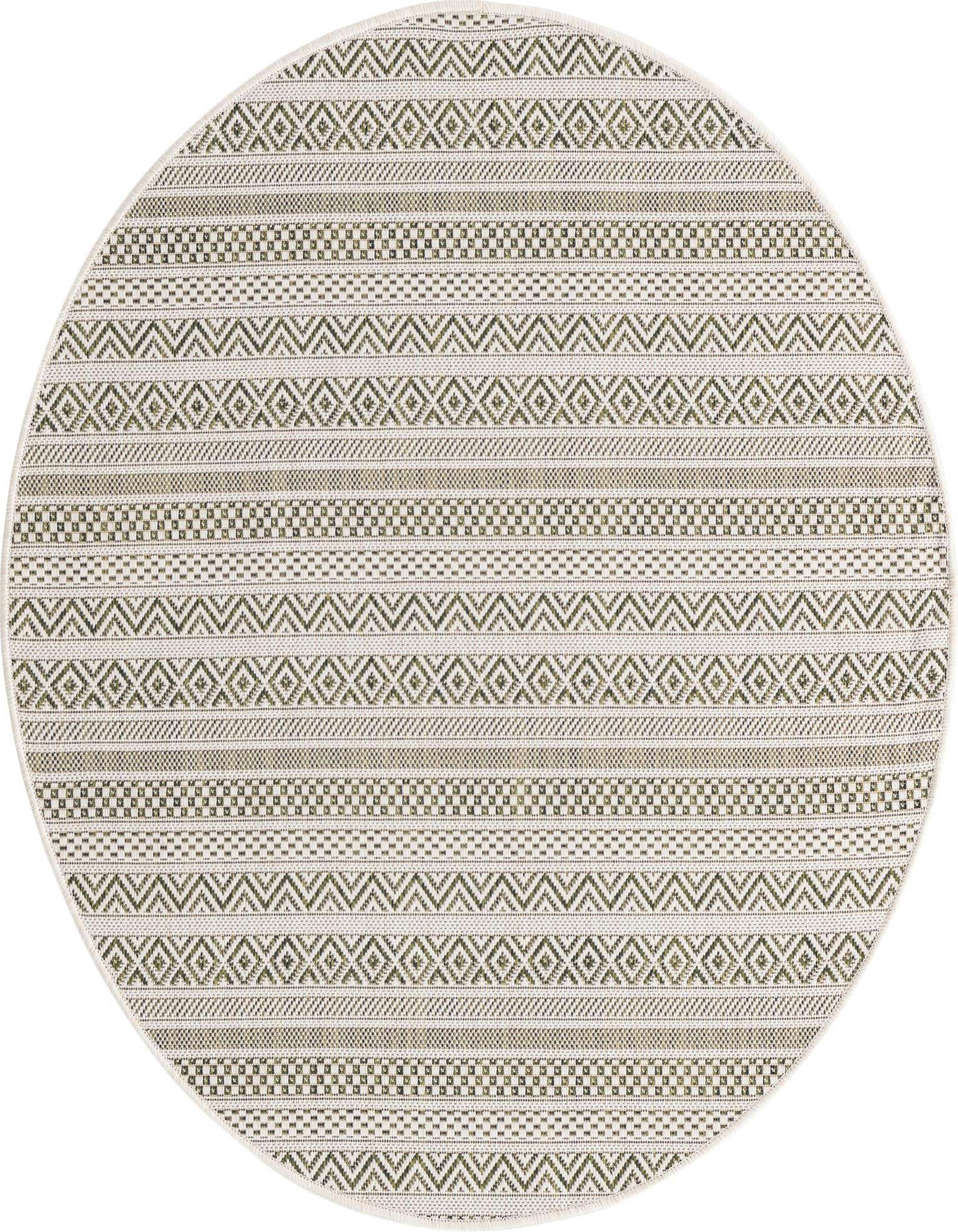 4' x 4' Easy-Clean Ribbon Indoor / Outdoor Round Rug