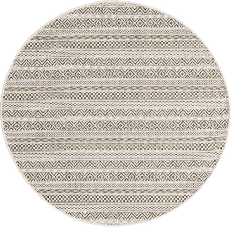 Detail image of 4' x 4' Easy-Clean Ribbon Indoor / Outdoor Round Rug