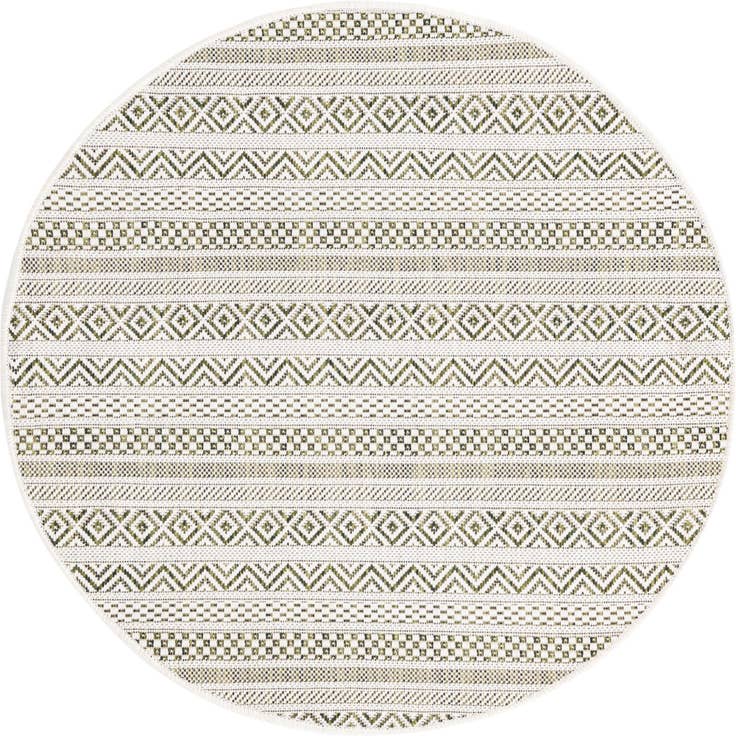 Detail image of 3' x 3' Easy-Clean Ribbon Indoor / Outdoor Round Rug
