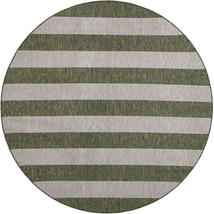 7' 10 x 7' 10 Easy-Clean Ribbon Indoor / Outdoor Round Rug