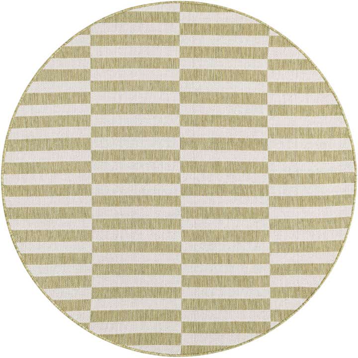 5' 3 x 5' 3 Easy-Clean Ribbon Indoor / Outdoor Round Rug