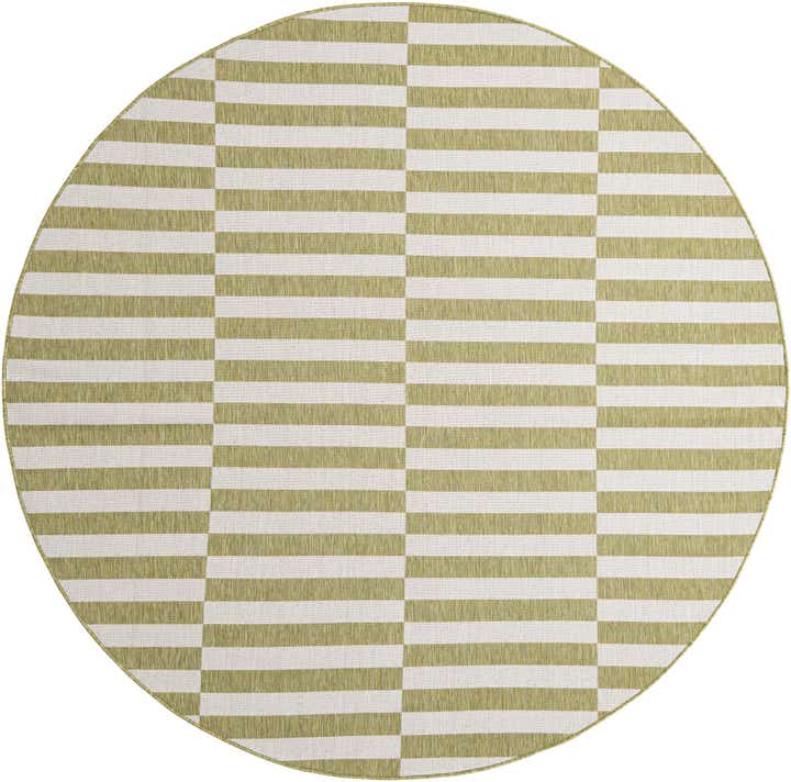 7' 10 x 7' 10 Easy-Clean Ribbon Indoor / Outdoor Round Rug