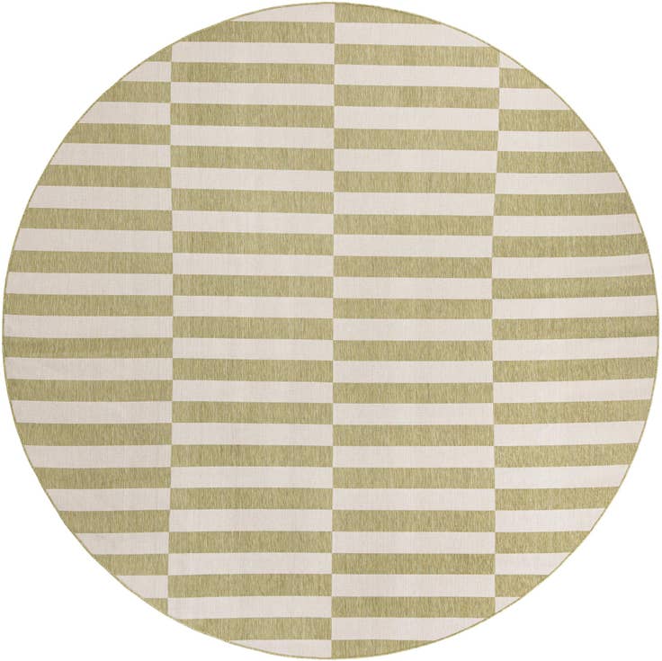 Detail image of 13' x 13' Easy-Clean Ribbon Indoor / Outdoor Round Rug