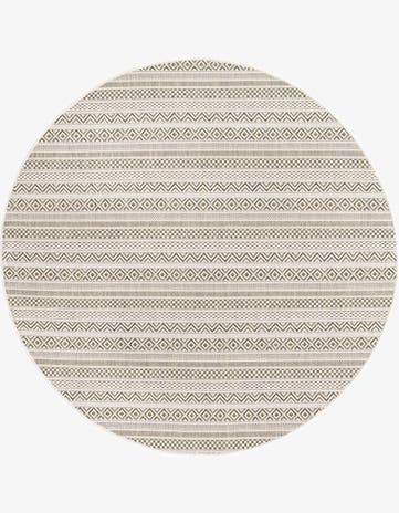 Green Easy-Clean Ribbon Indoor / Outdoor Round Rug