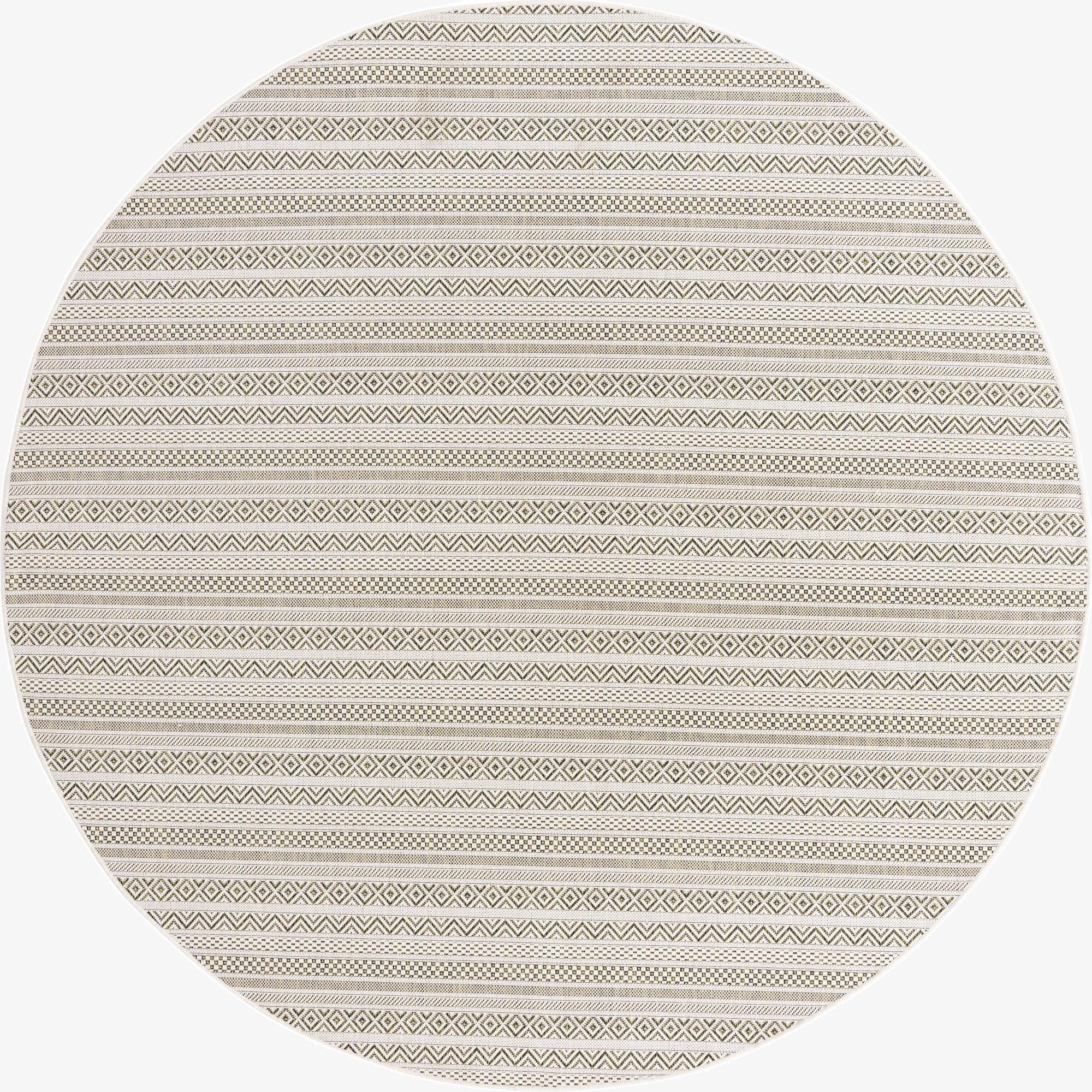 7' 10 x 7' 10 Washable Ribbon Indoor / Outdoor Round Rug