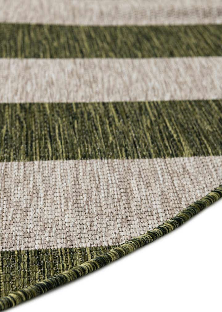 4' x 4' Easy-Clean Striped Indoor / Outdoor Round Rug