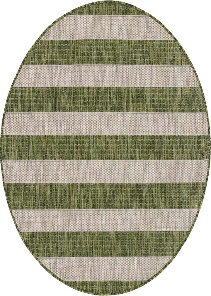 4' x 4' Easy-Clean Striped Indoor / Outdoor Round Rug