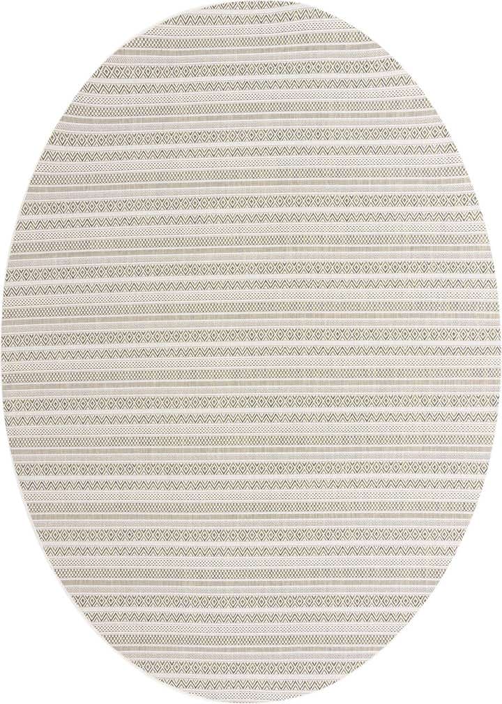 10' x 10' Easy-Clean Striped Indoor / Outdoor Round Rug