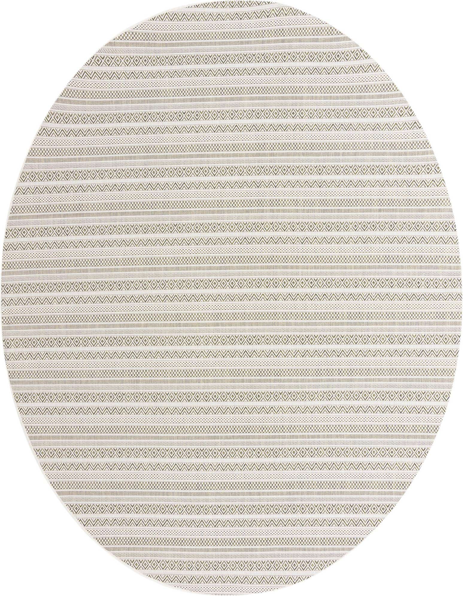 10' x 10' Easy-Clean Striped Indoor / Outdoor Round Rug