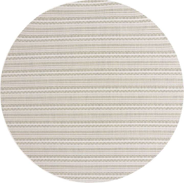 10' x 10' Easy-Clean Striped Indoor / Outdoor Round Rug