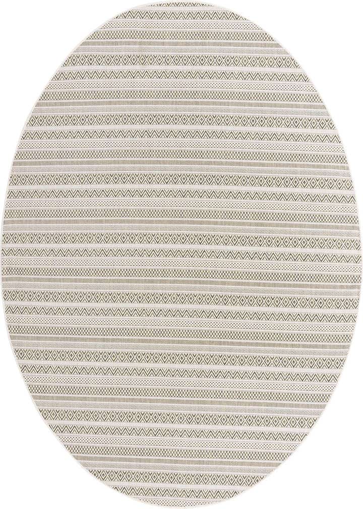 7' 10 x 7' 10 Easy-Clean Striped Indoor / Outdoor Round Rug