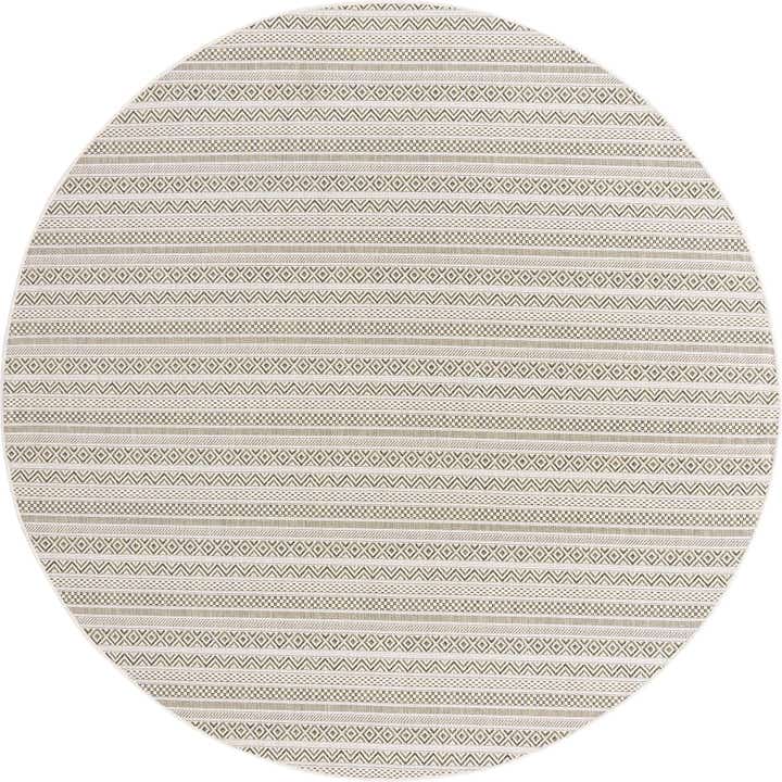 7' 10 x 7' 10 Easy-Clean Striped Indoor / Outdoor Round Rug