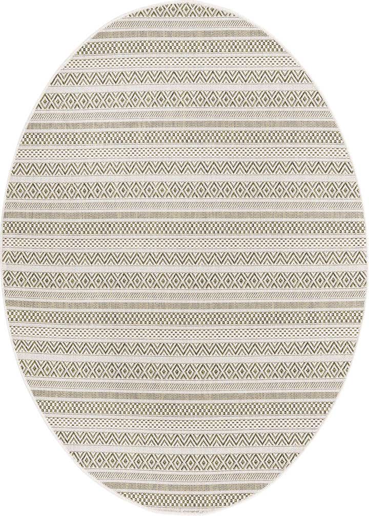 5' 3 x 5' 3 Easy-Clean Striped Indoor / Outdoor Round Rug