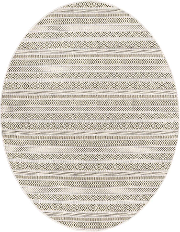 Detail image of 5' 3 x 5' 3 Easy-Clean Striped Indoor / Outdoor Round Rug