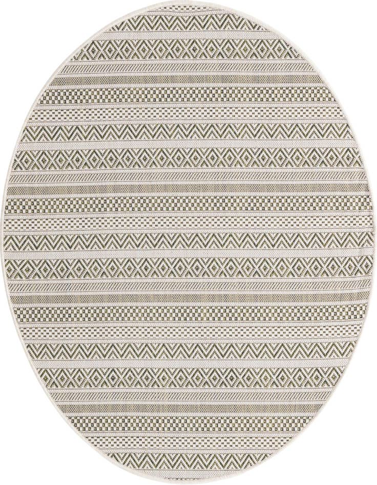 Detail image of 4' x 4' Easy-Clean Striped Indoor / Outdoor Round Rug