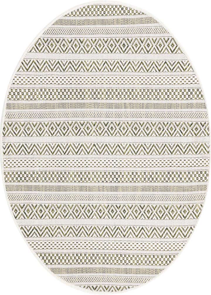 3' x 3' Easy-Clean Striped Indoor / Outdoor Round Rug