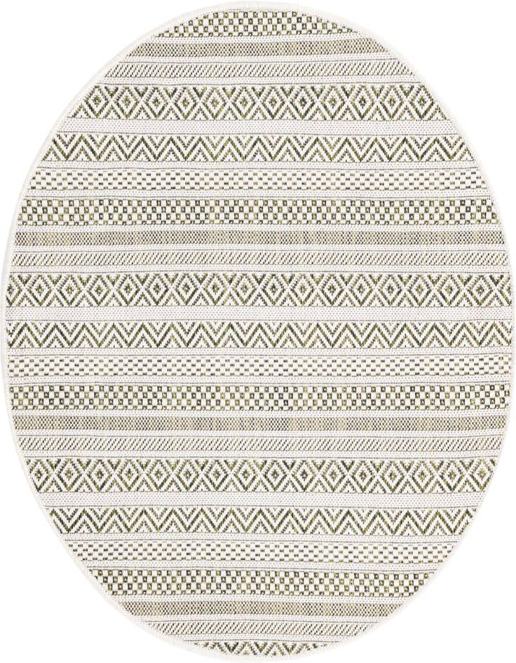 Detail image of 3' x 3' Easy-Clean Striped Indoor / Outdoor Round Rug