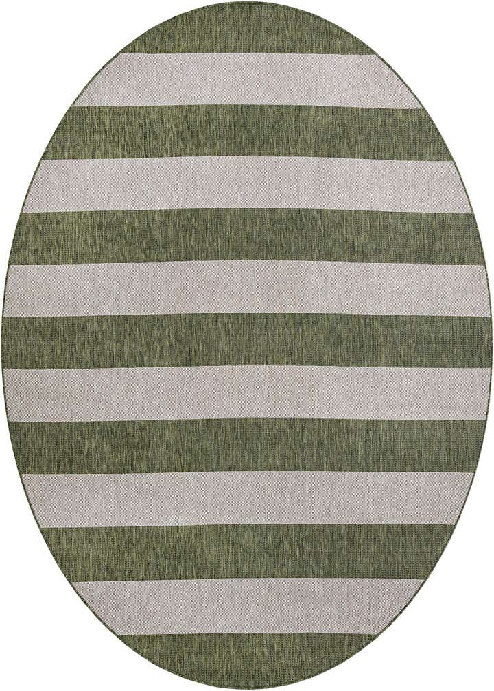 10' x 10' Easy-Clean Striped Indoor / Outdoor Round Rug