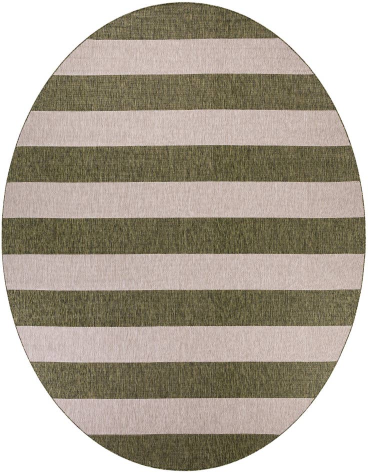 Detail image of 12' x 12' Easy-Clean Striped Indoor / Outdoor Round Rug