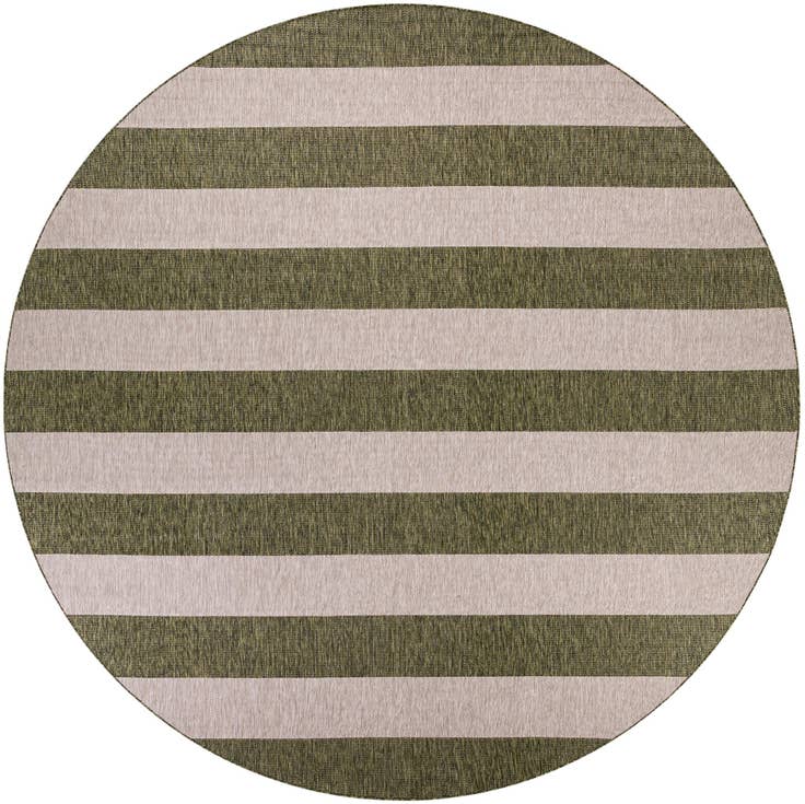 Detail image of 12' x 12' Easy-Clean Striped Indoor / Outdoor Round Rug