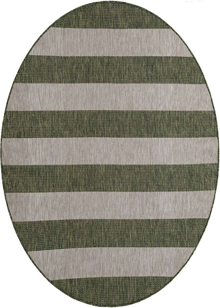 6' x 6' Easy-Clean Striped Indoor / Outdoor Round Rug