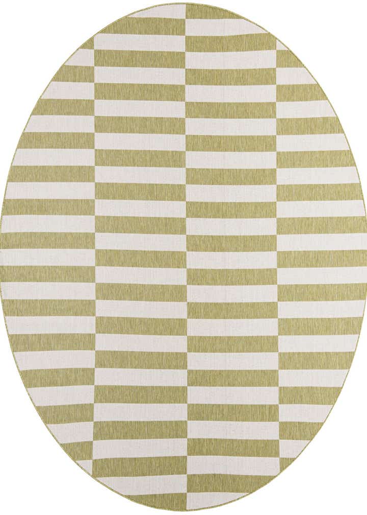 10' x 10' Easy-Clean Striped Indoor / Outdoor Round Rug