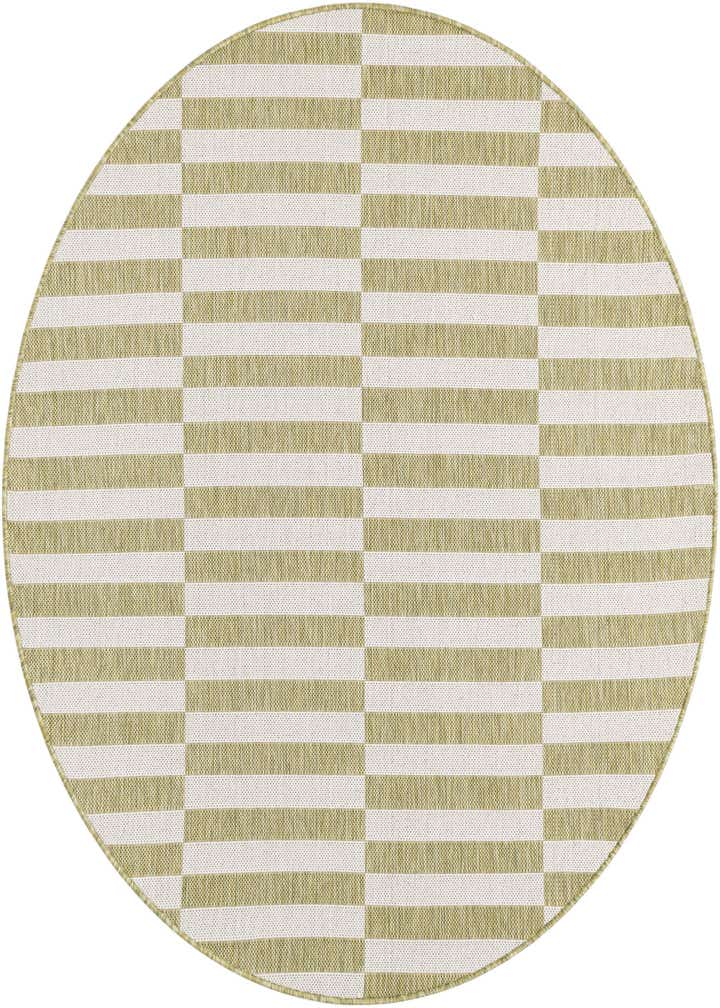 5' 3 x 5' 3 Easy-Clean Striped Indoor / Outdoor Round Rug