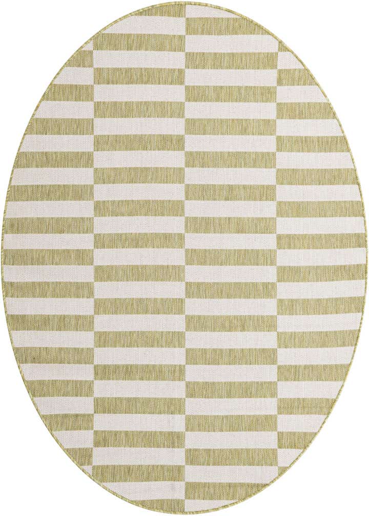 6' x 6' Easy-Clean Striped Indoor / Outdoor Round Rug