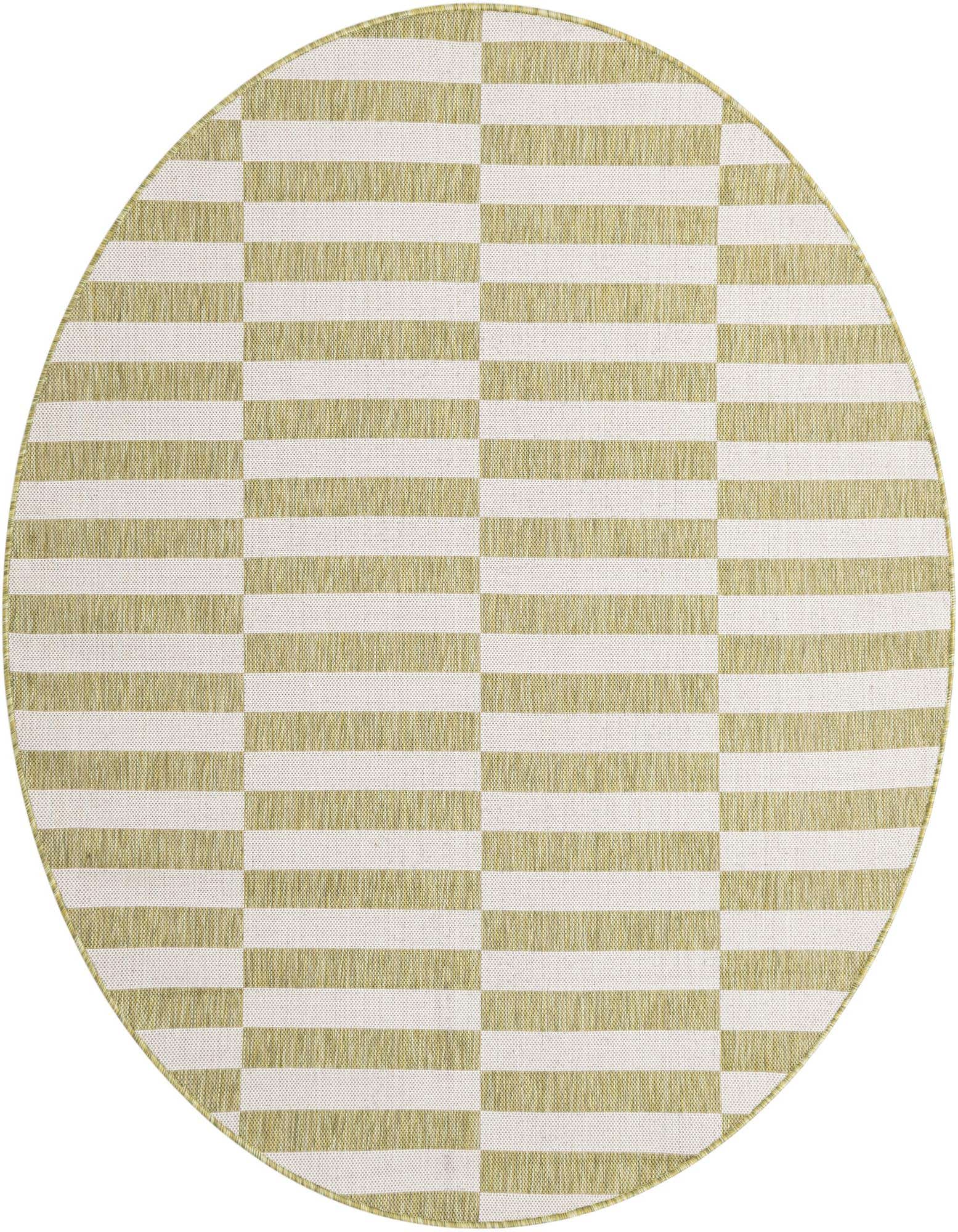 6' x 6' Easy-Clean Striped Indoor / Outdoor Round Rug
