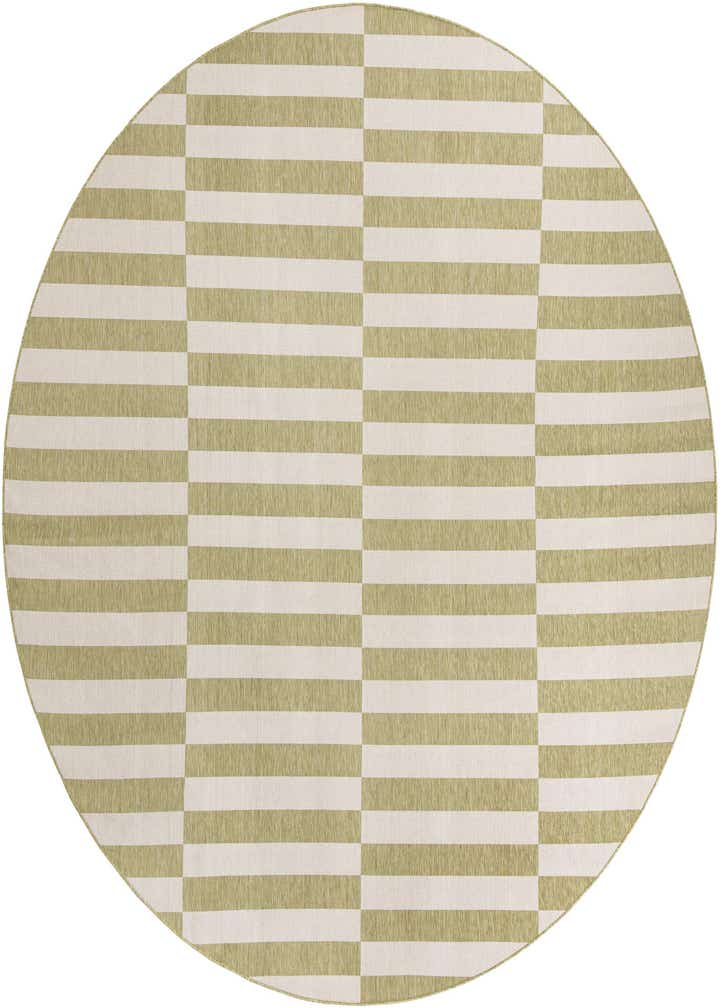 13' x 13' Easy-Clean Striped Indoor / Outdoor Round Rug