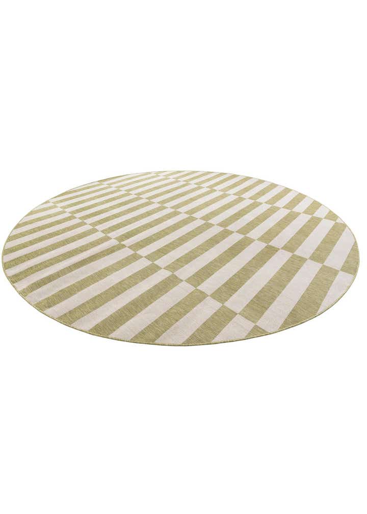 13' x 13' Easy-Clean Striped Indoor / Outdoor Round Rug