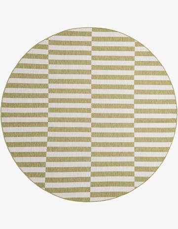 7' 10 x 7' 10 Easy-Clean Striped Indoor / Outdoor Round Rug
